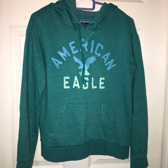 American Eagle Outfitters Teal Hoodie - Picture 1 of 12